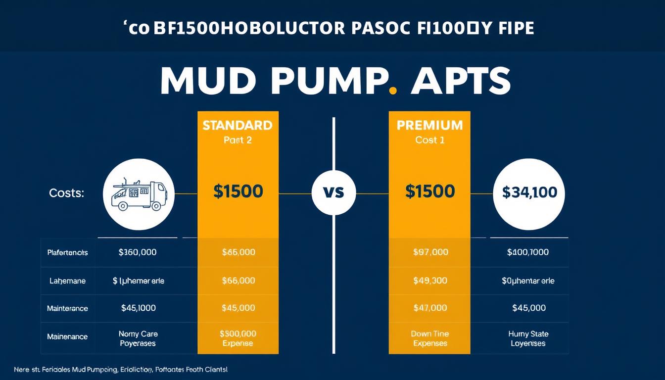 Cost comparison chart showing lifecycle costs of standard vs premium mud pump parts