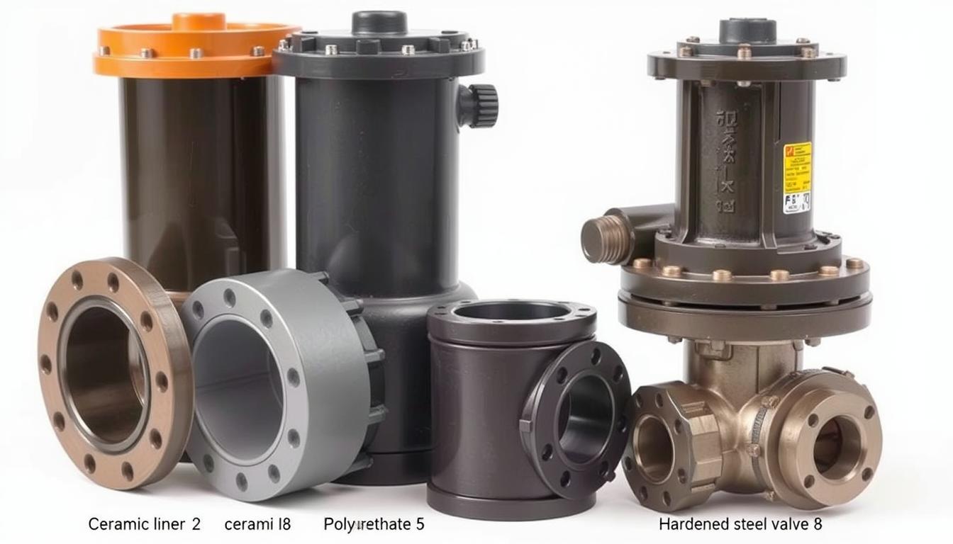 Various mud pump component materials for different operating conditions